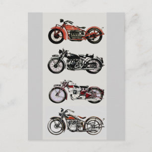 VINTAGE MOTORCYKLAR VYKORT