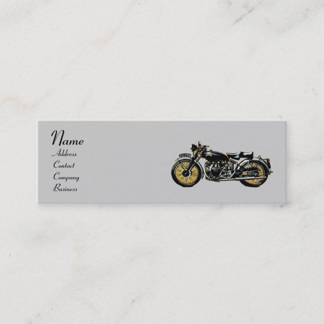 VINTAGE MOTORCYKLES MONOGRAM MINI VISITKORT (Framsida)