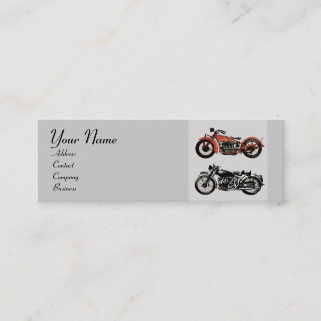 VINTAGE MOTORCYKLES MONOGRAM MINI VISITKORT (Framsida)