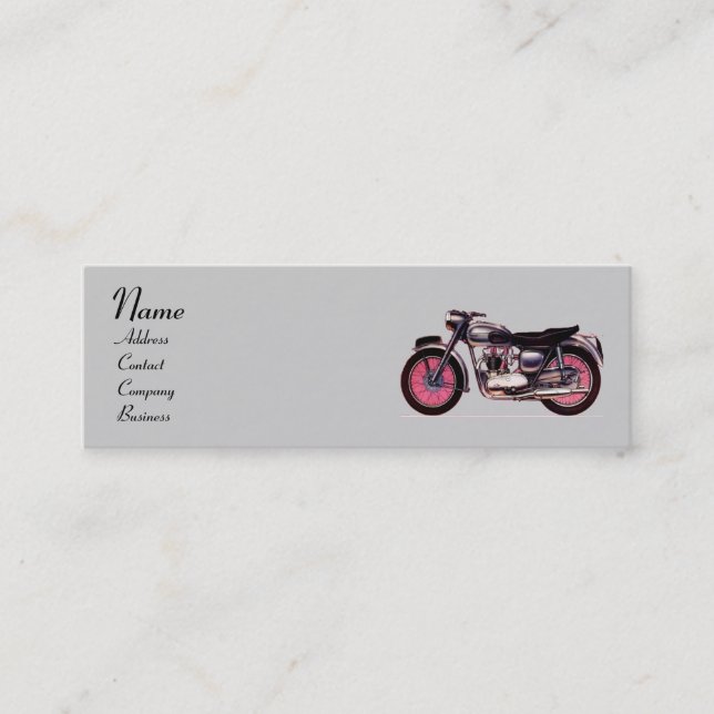 VINTAGE MOTORCYKLES MONOGRAM MINI VISITKORT (Framsida)