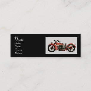 VINTAGE MOTORCYKLES MONOGRAM röd vit grått svart Mini Visitkort