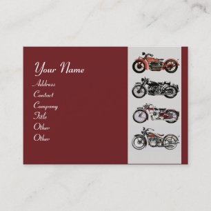 VINTAGE MOTORCYKLES röd svart grått Visitkort