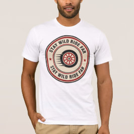 Vintage motorcyklist i rörelse t shirt