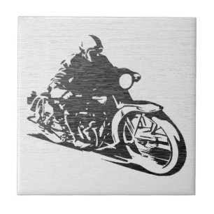 Vintage-motorcyklist Keramisk Kakel