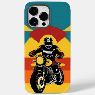 🌄 Vintage motorcyklist som kör in i en lysande so