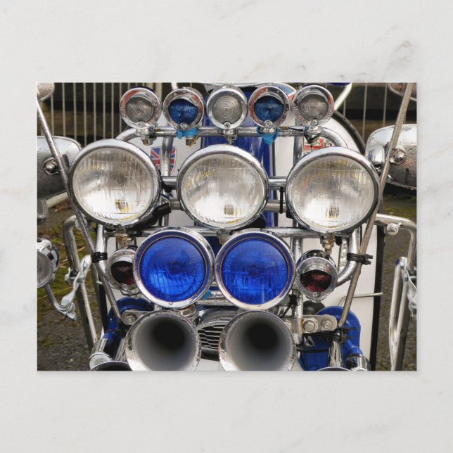 VINTAGE MOTORSKOTER VYKORT (Framsida)