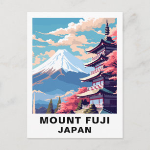 Vintage Mount Fuji, Japan resa Vykort