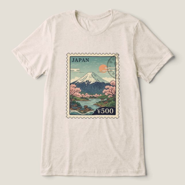 Vintage Mount Fuji Japan T Shirt (Design Framsida)