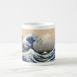 Vintage Mount Fuji och vinkar Kaffemugg