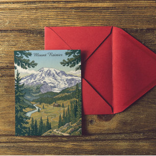 Vintage Mount Rainier National Park Resa Vykort