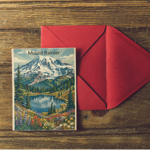 Vintage Mount Rainier nationalpark berg Vykort