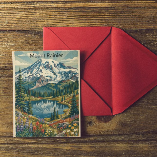 Vintage Mount Rainier nationalpark berg Vykort (Vintage Mount Rainier National Park Mountains Postcard)