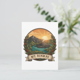 Vintage Mount Rinjani Indonesia Volcano Retro Vykort