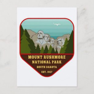 Vintage Mount Rushmore-illustration Vykort
