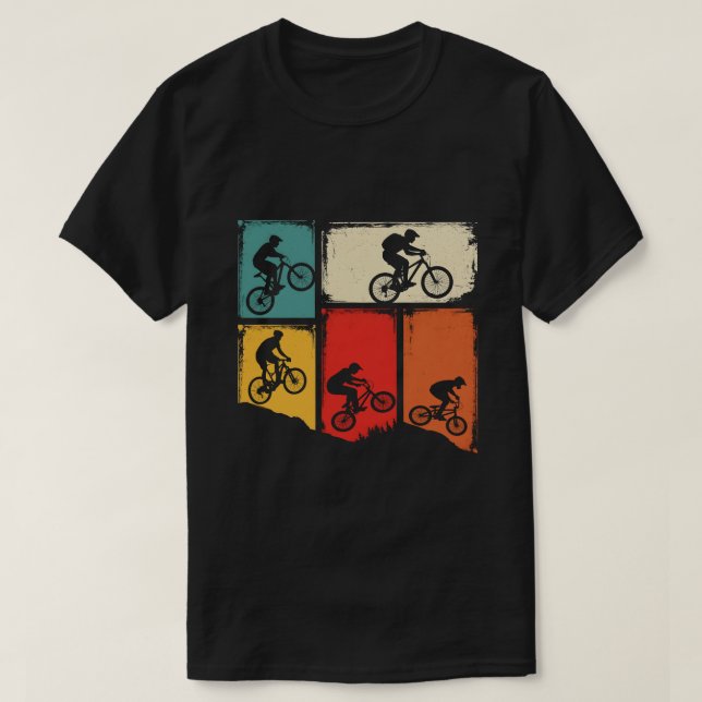 Vintage Mountain Bike Silhouette T-Shirt (Design framsida)