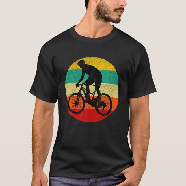 Vintage Mountain Bike Silhouette T Shirt (Framsida)