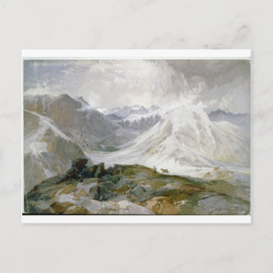Vintage Mountain Illustration Postcard Vykort