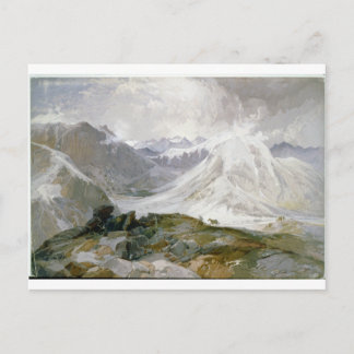 Vintage Mountain Illustration Postcard Vykort