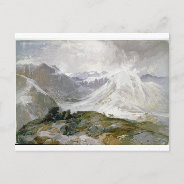 Vintage Mountain Illustration Postcard Vykort (Framsida)