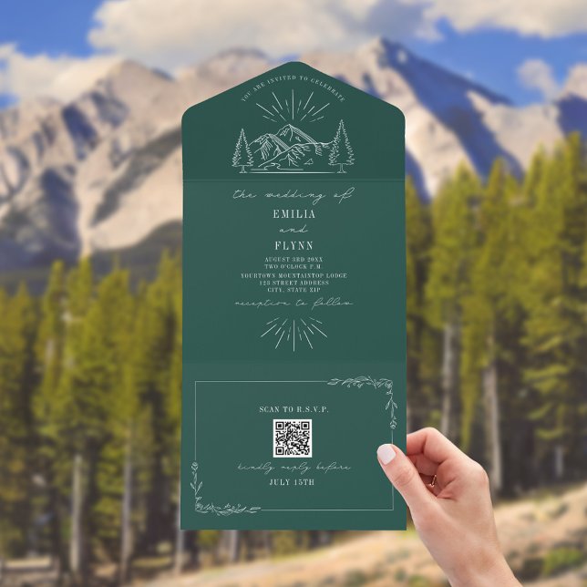 Vintage Mountain Rustic Emerald QR (Skapare uppladdad)