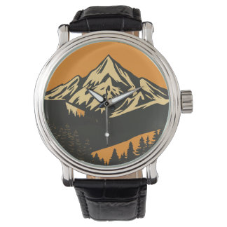 Vintage Mountain Sunset Armbandsur