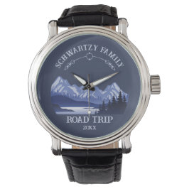 Vintage Mountain Sunset outdoor sjö Retreat blue Armbandsur