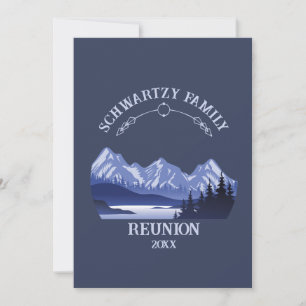 Vintage Mountain Sunset outdoor sjö Retreat blue Inbjudningar