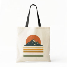 Vintage Mountain Sunset Tote Bag