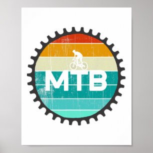 Vintage mountainbike - Retro downhill MTB-cykling Poster