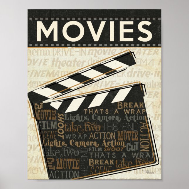 Vintage Movie Clapper Poster (Framsidan)