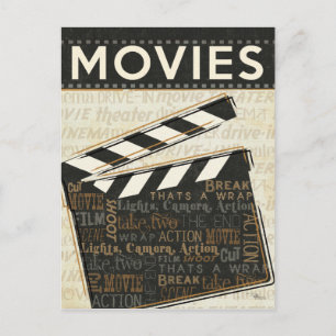 Vintage Movie Clapper Vykort