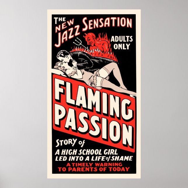 Vintage Movie Poster - "Flaming Passion" (Framsidan)