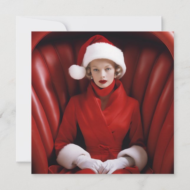 Vintage Mrs Claus Julkort (Framsida)