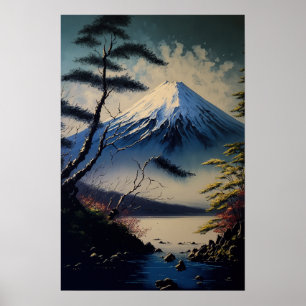 Vintage Mt. Fuji japansk Art-utskrift Poster