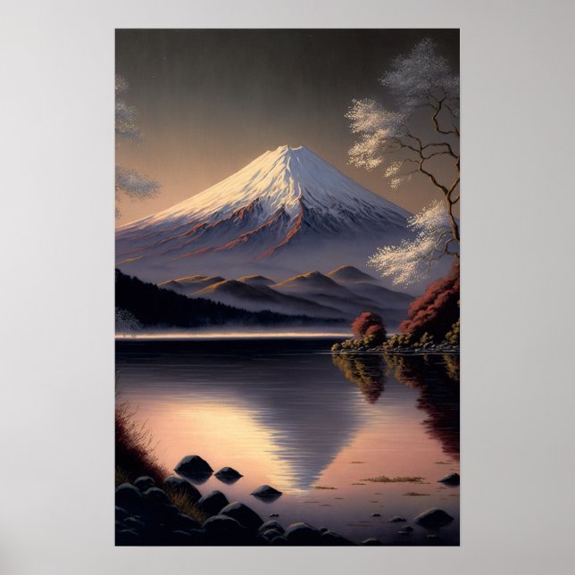 Vintage Mt. Fuji japansk Art-utskrift Poster (Framsidan)