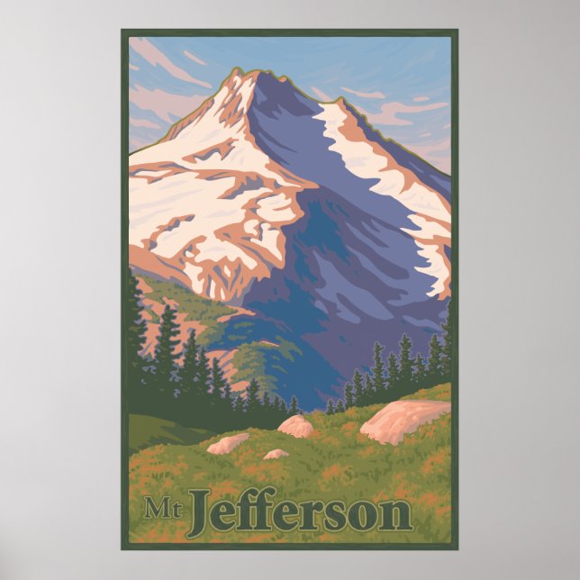 Vintage Mt. Jefferson Travel Poster (Framsidan)