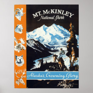 Vintage Mt. McKinley Alaskas Growing Glory Travel Poster