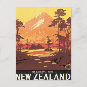 Vintage Mt.Taranaki Mt.Egmont Nya Zeeland Vykort