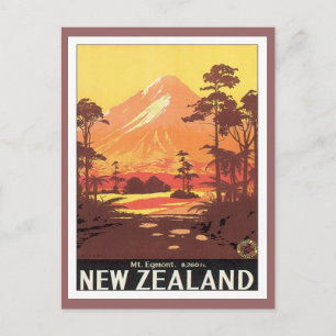 Vintage Mt.Taranaki Mt.Egmont Nya Zeeland Vykort