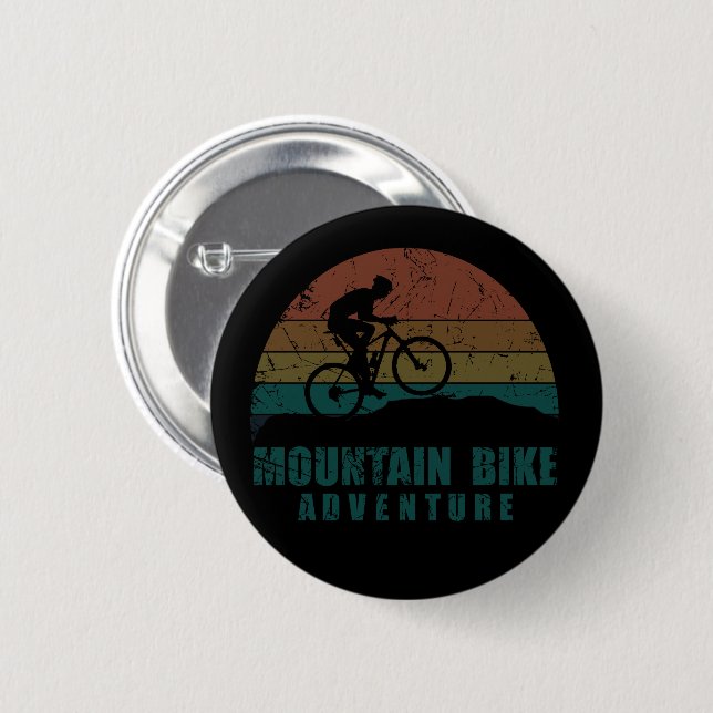 Vintage MTB-äventyr - Mountainbike Knapp (Framsida & baksida)