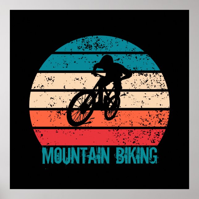 Vintage Mtb Downhill Mountainbike-cykling Poster (Framsidan)