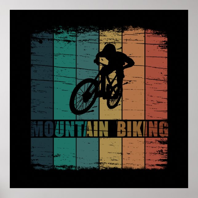 Vintage Mtb Downhill Mountainbiking Poster (Framsidan)