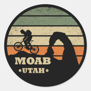 Vintage Mtb Utah - Moab Mountainbiking Runt Klistermärke