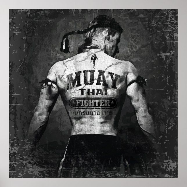 Vintage Muay Thai Fighter Poster (Framsidan)