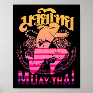 Vintage Muay Thai-kämpe Thailand Thaiboxning Spark Poster