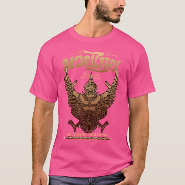 Vintage Muay Thai Kickboxing the Garuda T Shirt (Framsida)