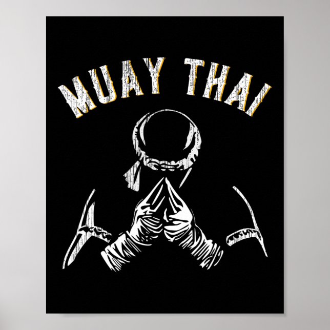 Vintage Muay Thai-träning Mma Kickboxning  Poster (Framsidan)