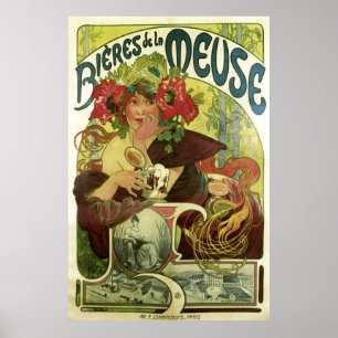 Vintage Mucha Beer Annons Poster