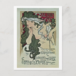 Vintage Mucha Salon des Cent art expo Vykort
