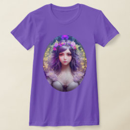 Vintage Mucha Stil Benice Woman Porträtt T Shirt